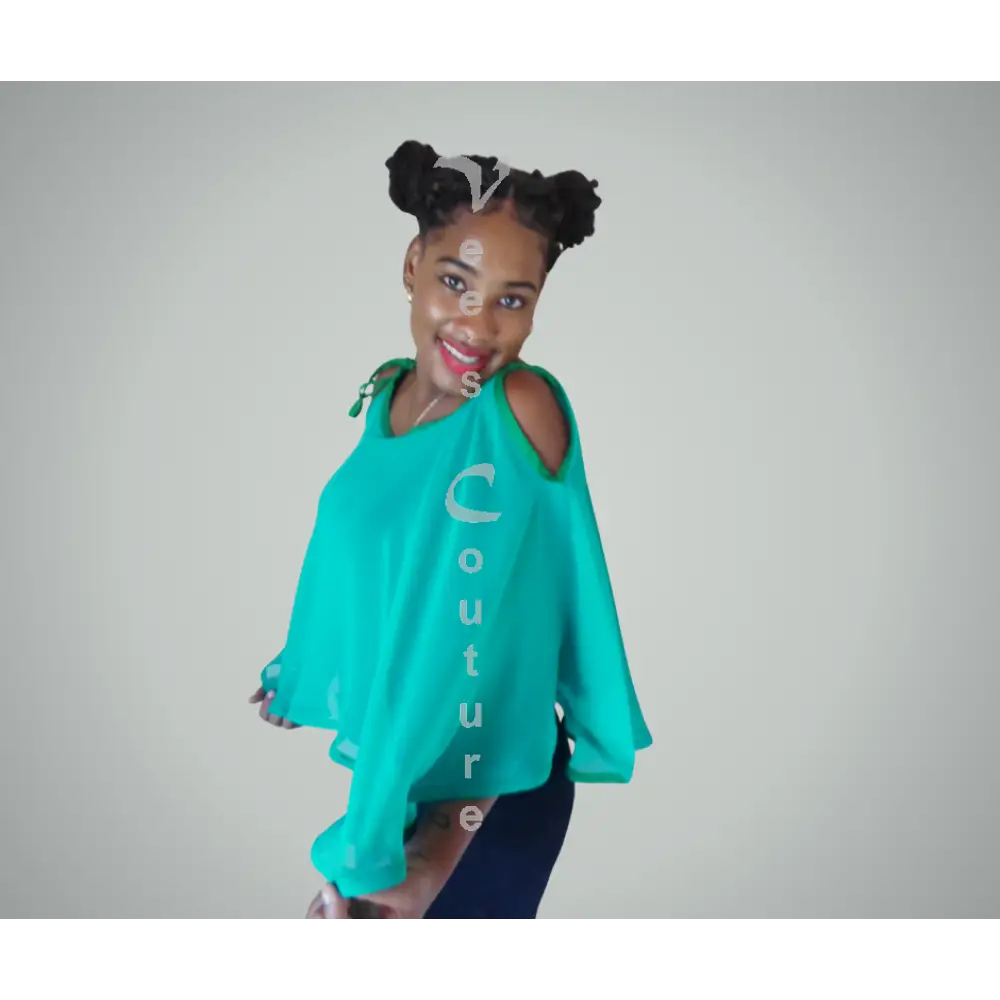 Cold Shoulder Ponchos Double Cold Should Blouse